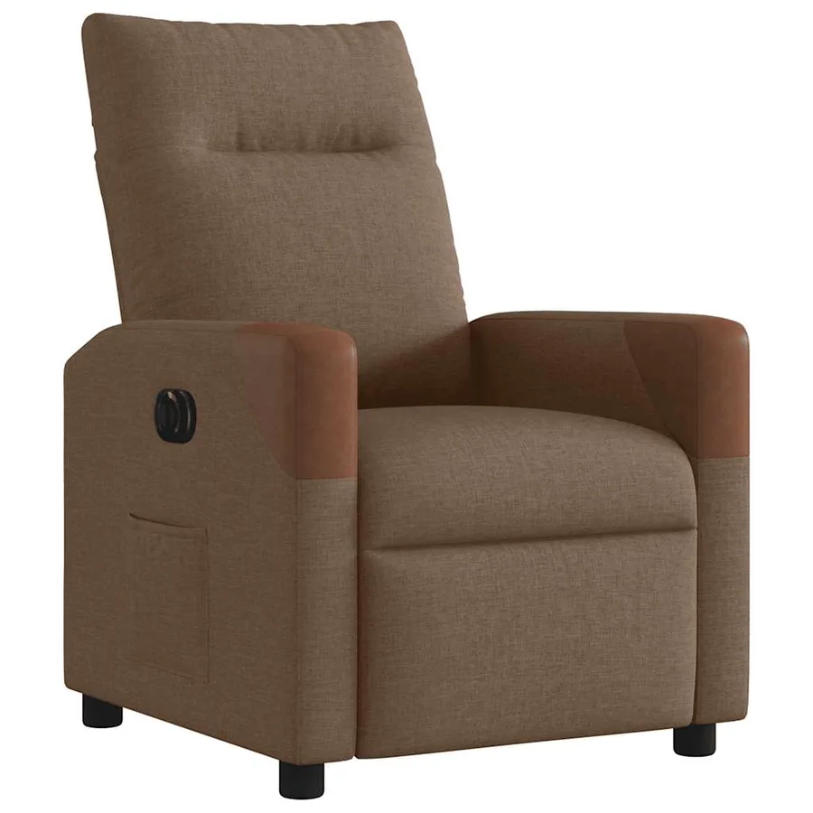 Fauteuil inclinable électrique Marron Tissu - 4