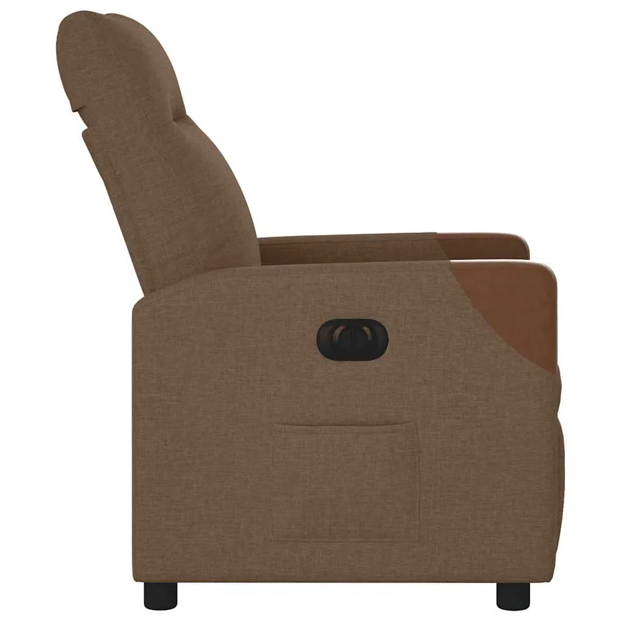 Fauteuil inclinable électrique Marron Tissu - 6