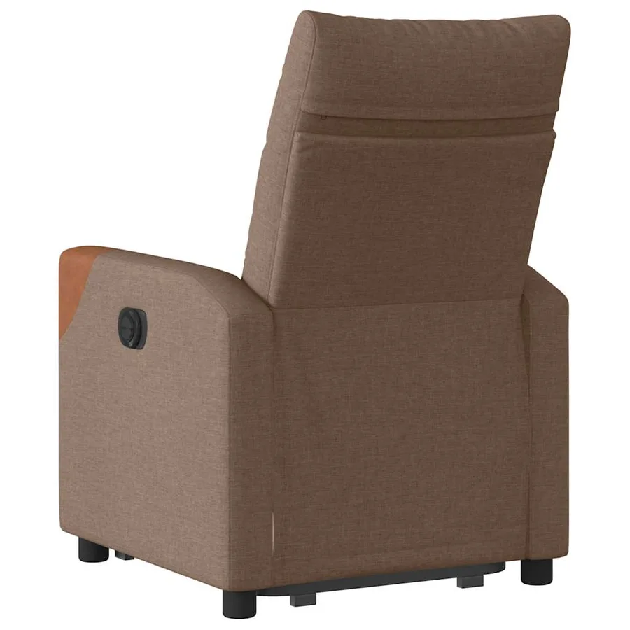 Fauteuil inclinable électrique marron tissu - 7