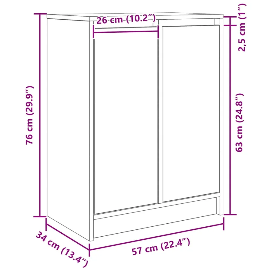 Buffet sonoma gris 57x34x76 cm bois d'ingénierie - 12