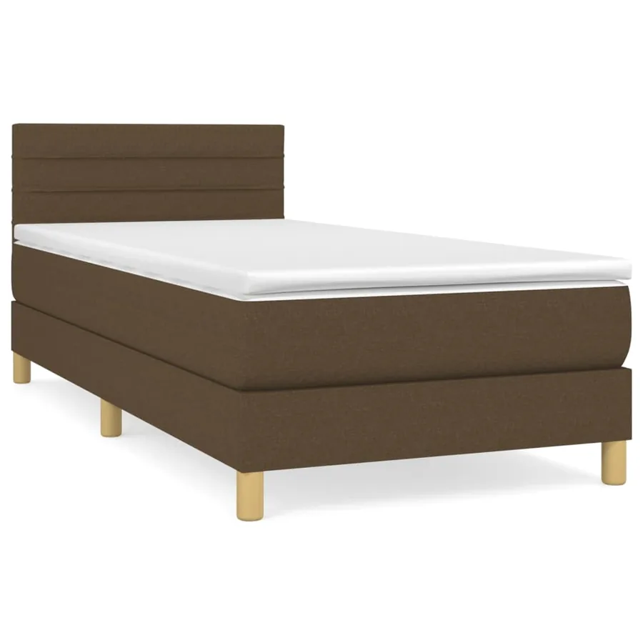 Sommier à lattes de lit avec matelas Marron foncé 90x190 cm - 2
