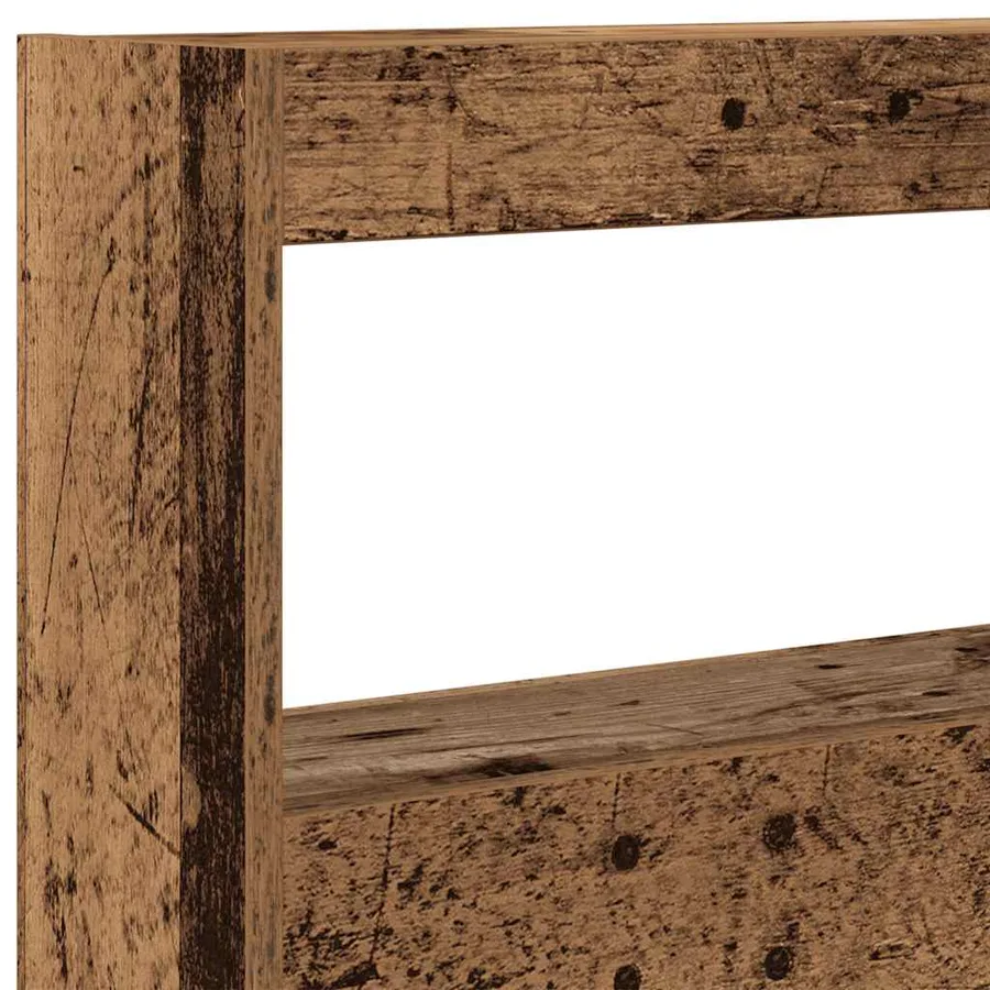 Armoire tête de lit avec LED vieux bois 180x17x102 cm - 10