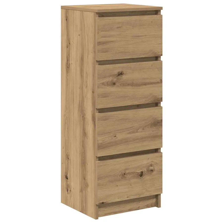 Buffet chêne artisanal 37,5x35x99 cm bois d'ingénierie - 2