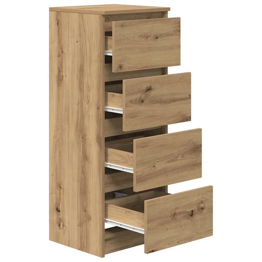 Buffet chêne artisanal 37,5x35x99 cm bois d'ingénierie - 5