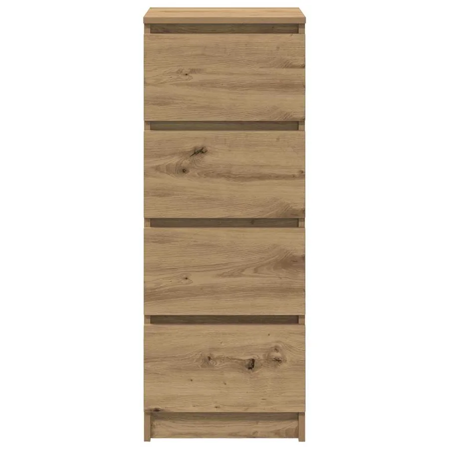 Buffet chêne artisanal 37,5x35x99 cm bois d'ingénierie - 6