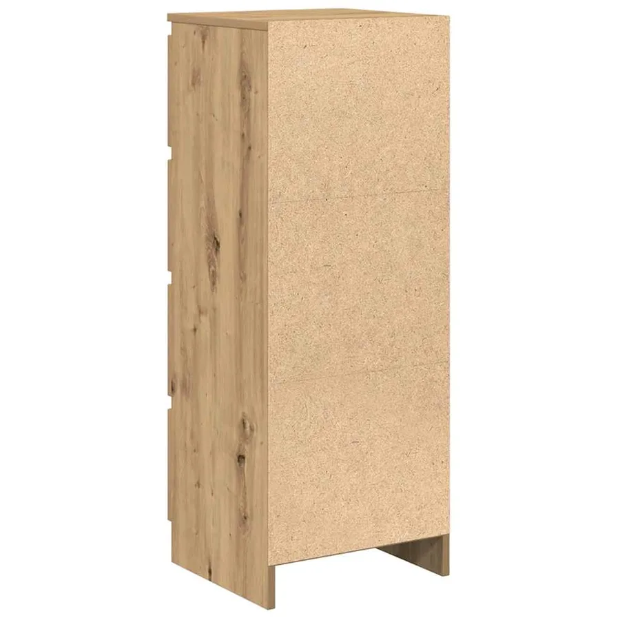 Buffet chêne artisanal 37,5x35x99 cm bois d'ingénierie - 8
