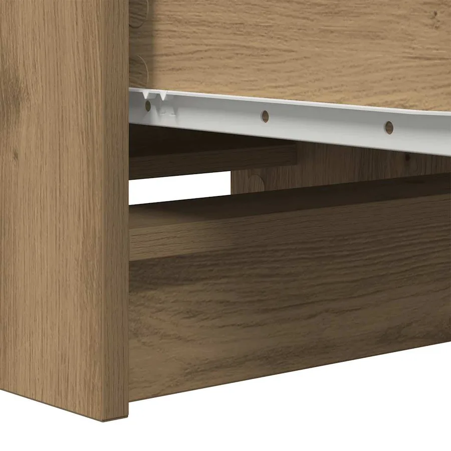 Buffet chêne artisanal 37,5x35x99 cm bois d'ingénierie - 9