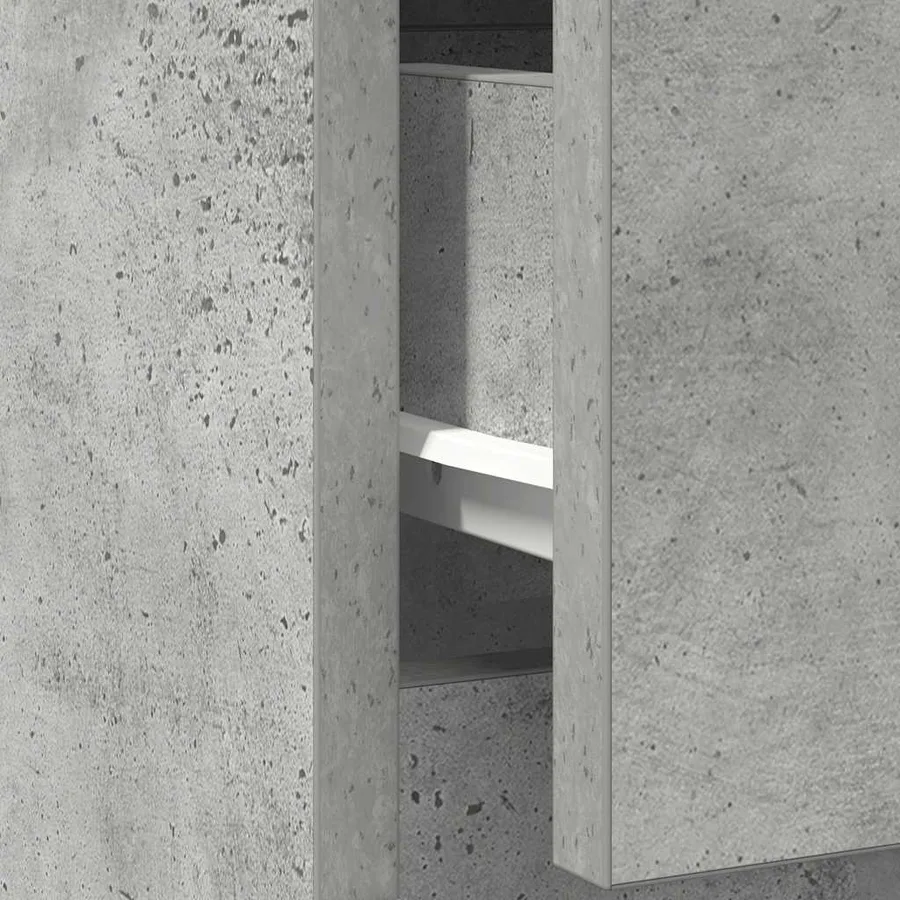 Buffet avec tiroir gris béton 71x35x84 cm bois d'ingénierie - 12