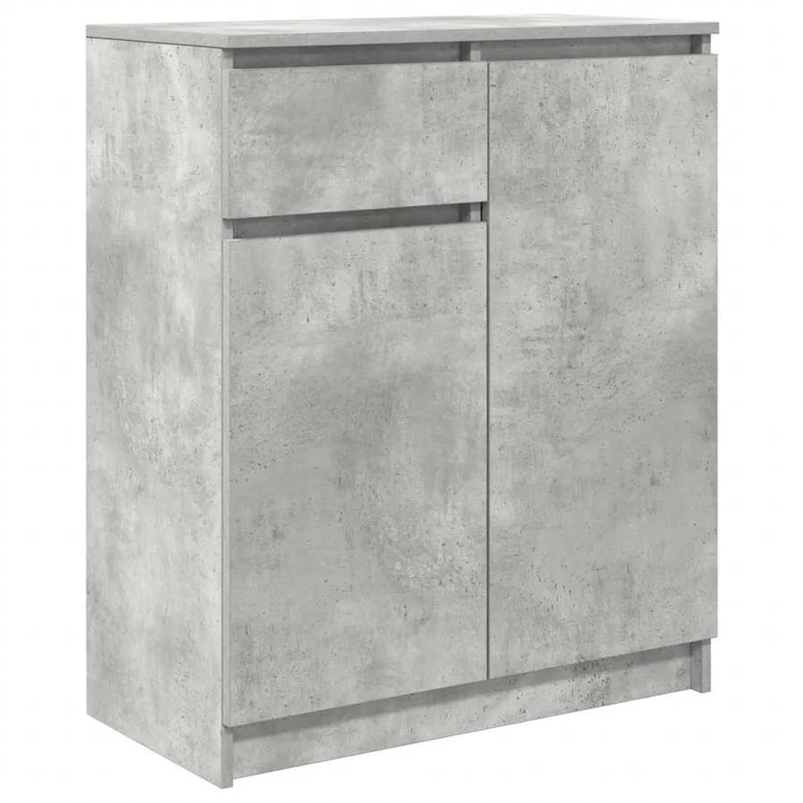 Buffet avec tiroir gris béton 71x35x84 cm bois d'ingénierie - 2