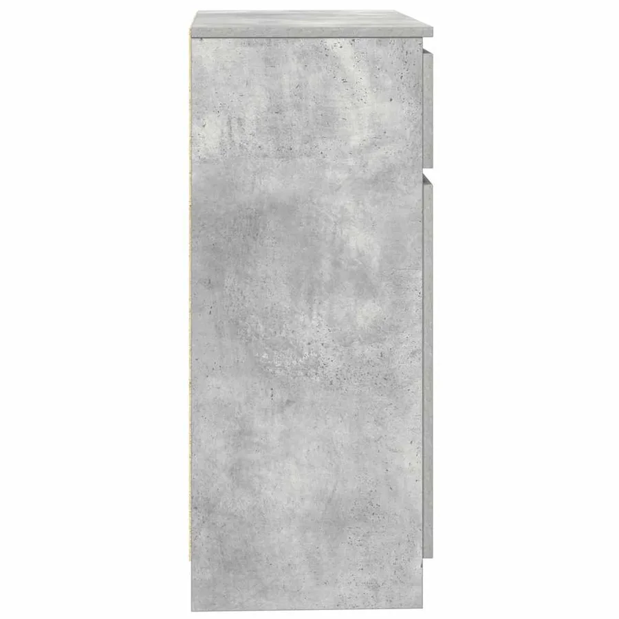 Buffet avec tiroir gris béton 71x35x84 cm bois d'ingénierie - 7