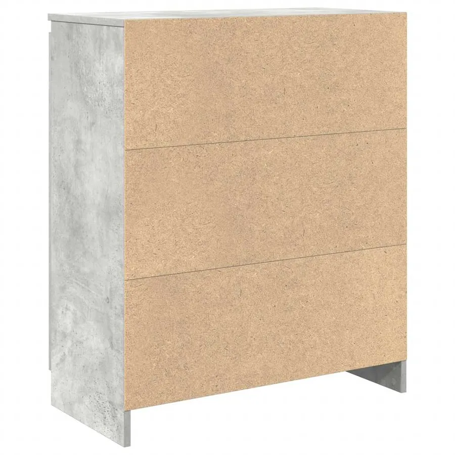 Buffet avec tiroir gris béton 71x35x84 cm bois d'ingénierie - 8