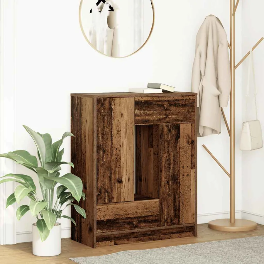 Buffet avec tiroirs et portes vieux bois 73x31x90 cm