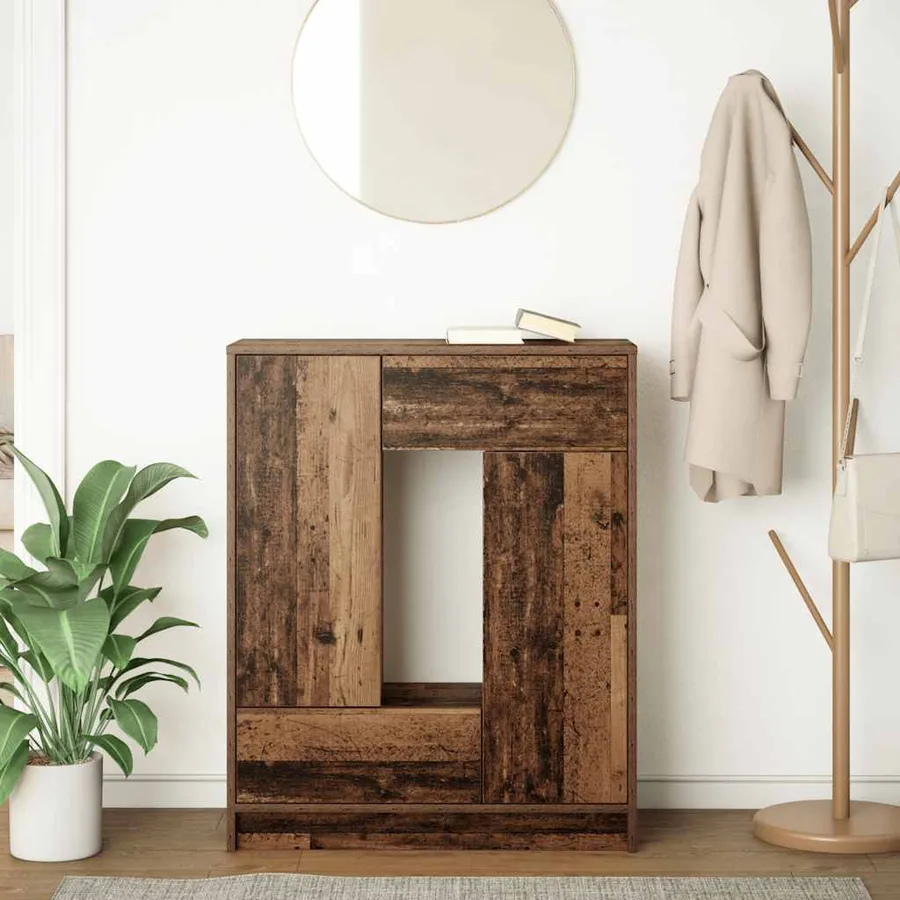 Buffet avec tiroirs et portes vieux bois 73x31x90 cm - 3