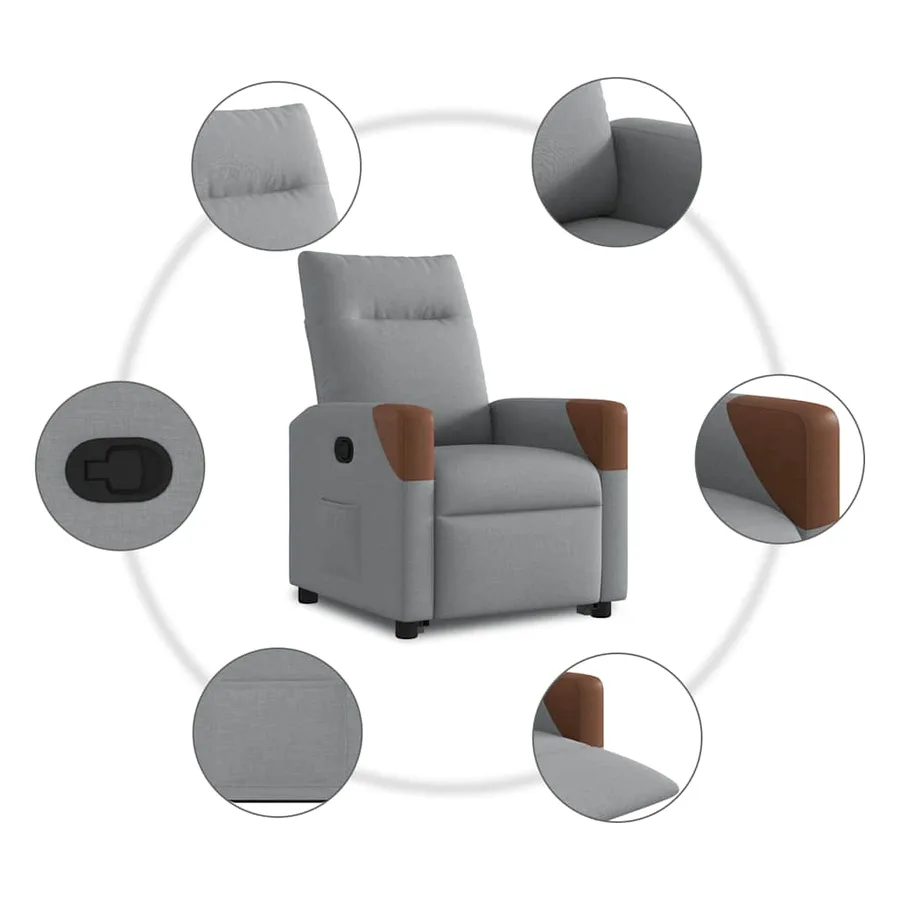 Fauteuil inclinable Gris clair Tissu - 10