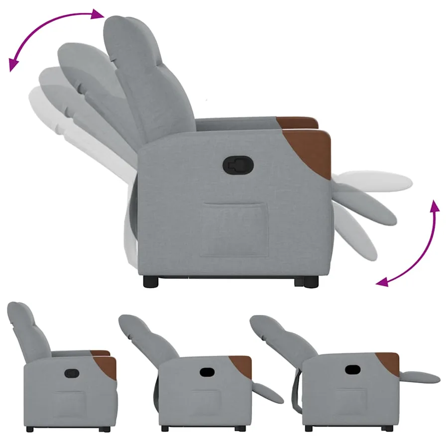 Fauteuil inclinable Gris clair Tissu - 8