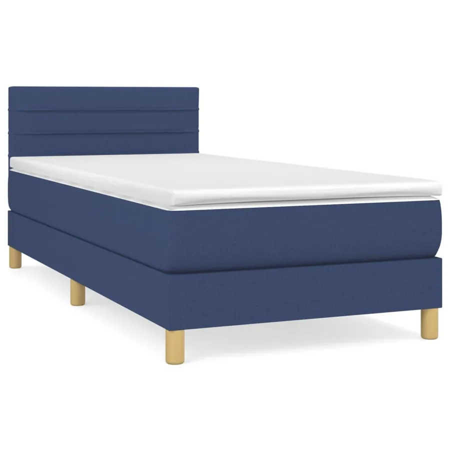 Sommier à lattes de lit avec matelas Bleu 80x200 cm Tissu - 2