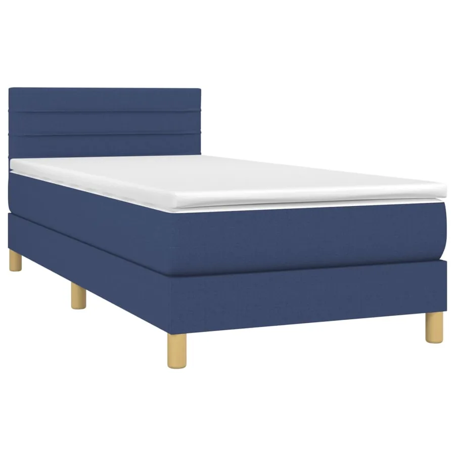 Sommier à lattes de lit avec matelas Bleu 80x200 cm Tissu - 3