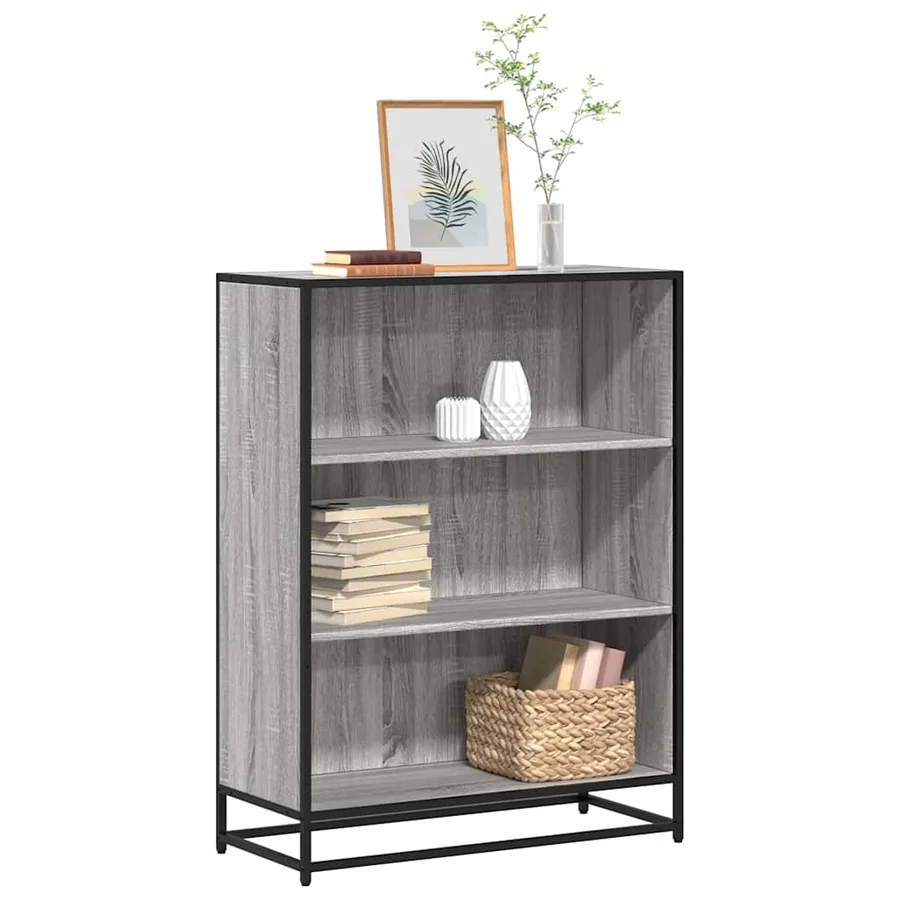 Bibliothèque sonoma gris 80,5x35x107,5 cm bois d'ingénierie