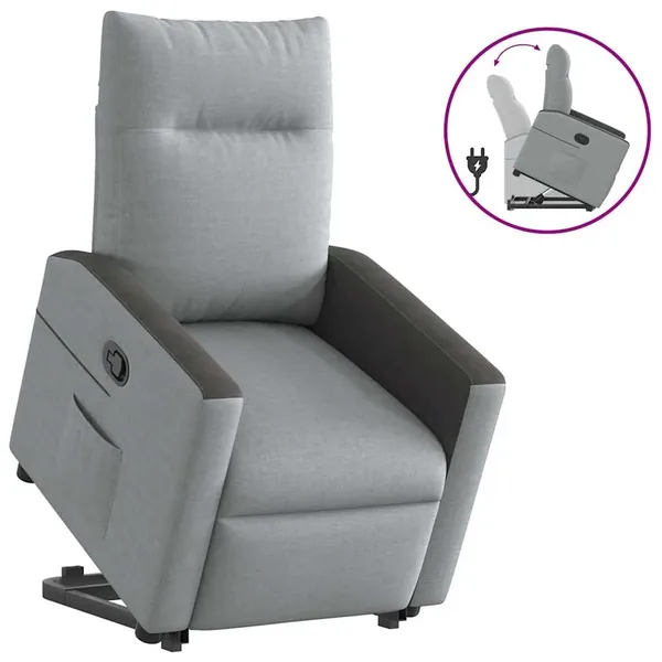 Fauteuil inclinable Gris clair Tissu