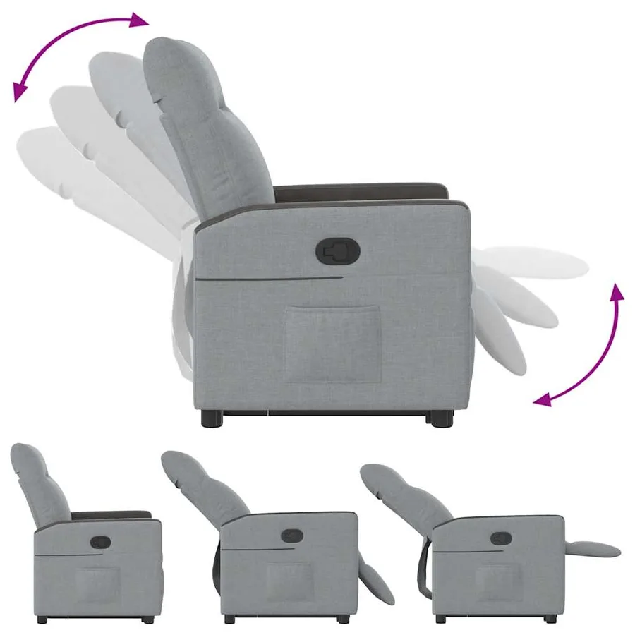 Fauteuil inclinable Gris clair Tissu - 8