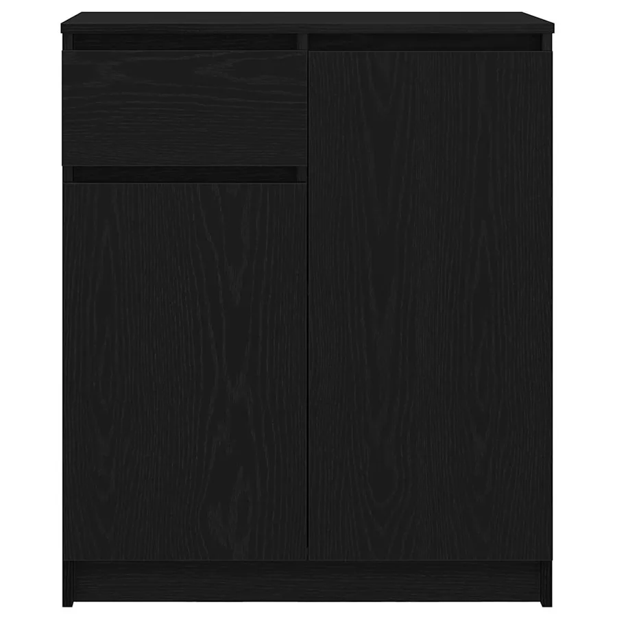 Buffet avec tiroir chêne noir 71x35x84 cm bois d'ingénierie - 6