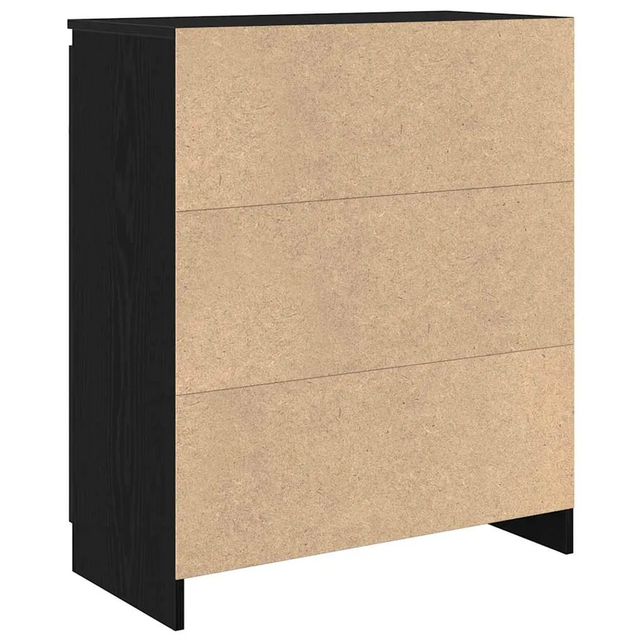 Buffet avec tiroir chêne noir 71x35x84 cm bois d'ingénierie - 8