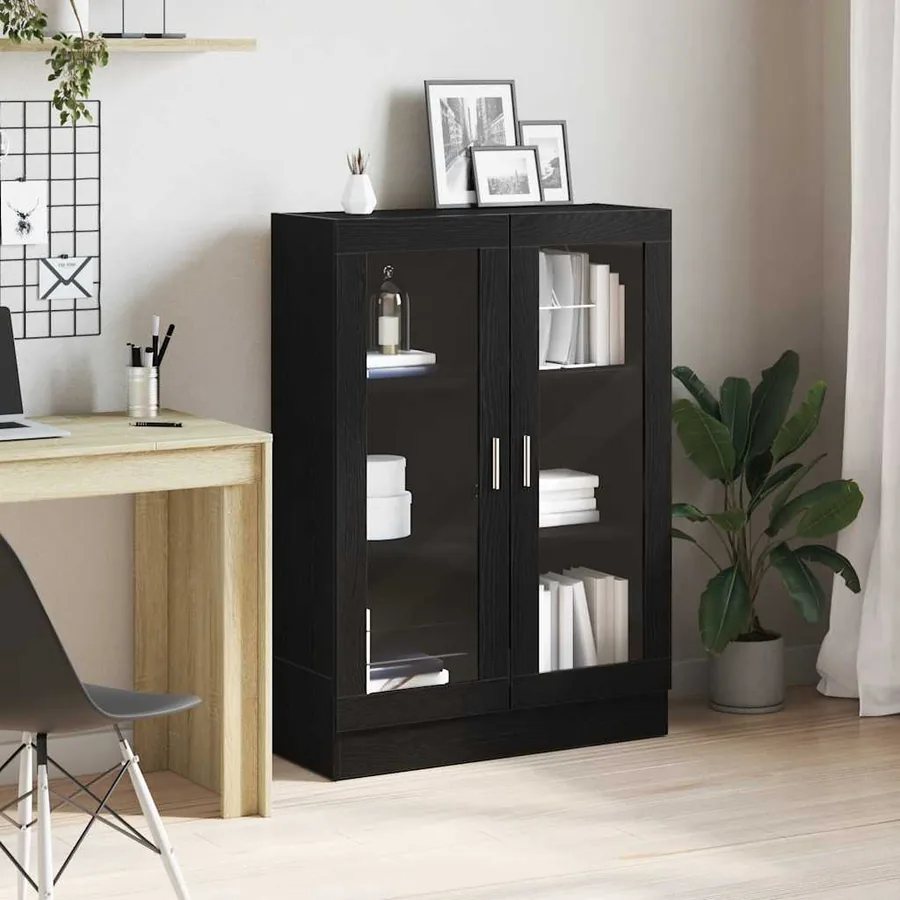 Bibliothèque chêne noir 82,5x30,5x115 cm bois d'ingénierie