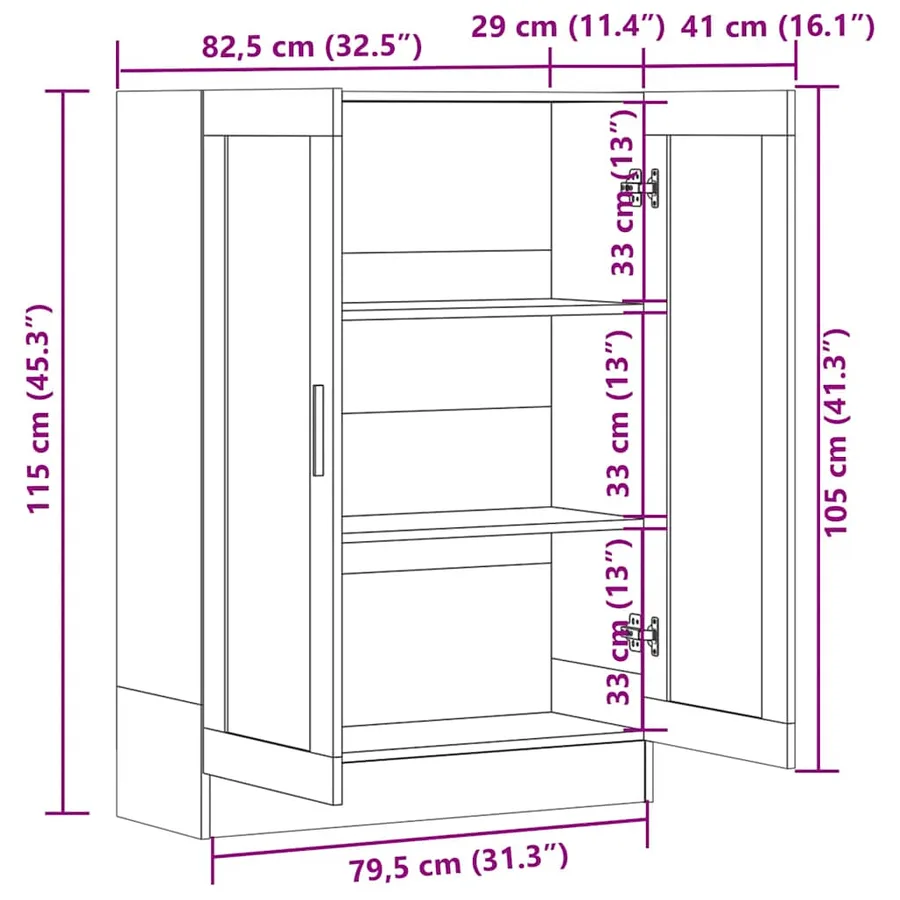 Bibliothèque chêne noir 82,5x30,5x115 cm bois d'ingénierie - 12