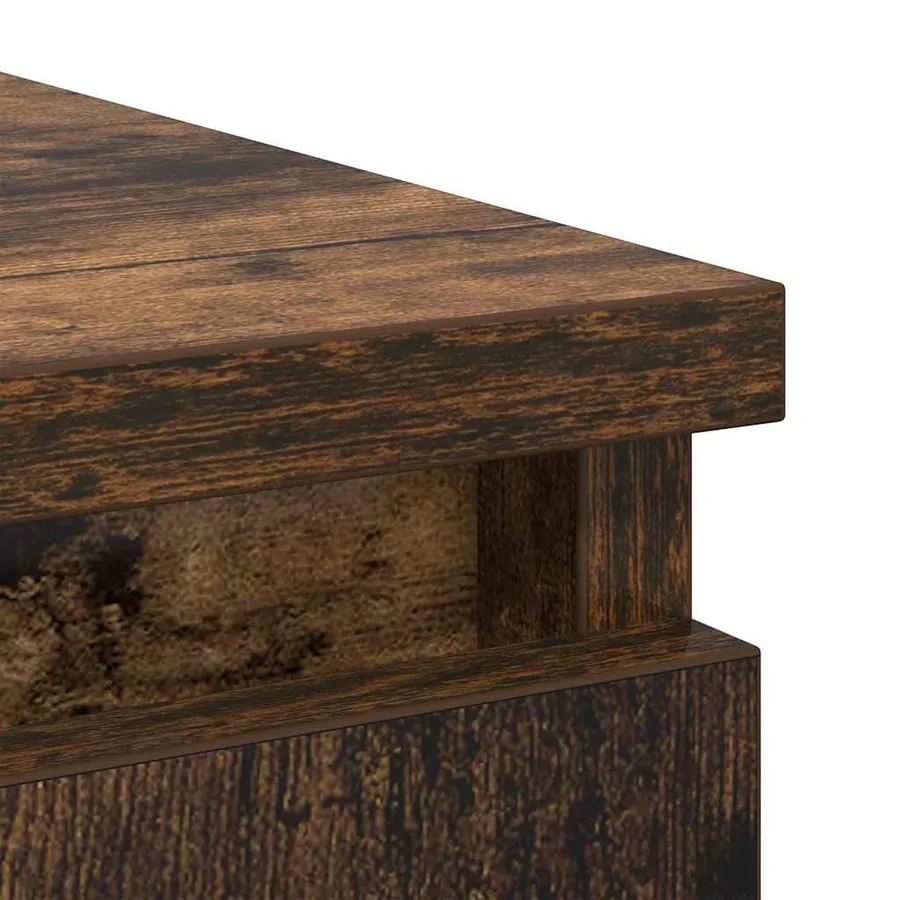 Buffet avec tiroirs chêne fumé 71x35x84 cm bois d'ingénierie - 10