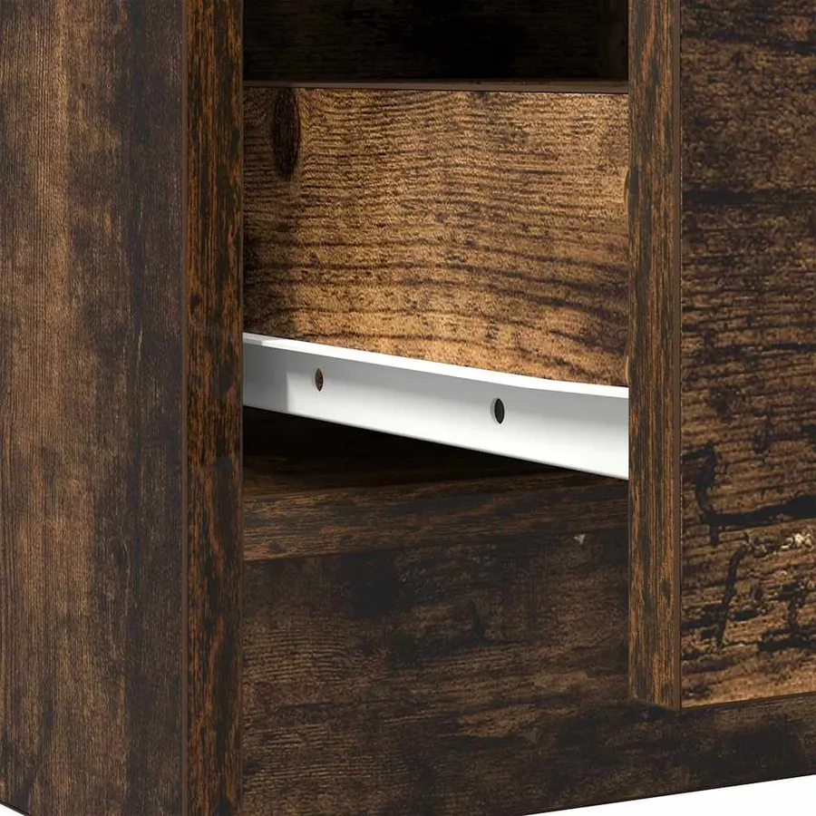 Buffet avec tiroirs chêne fumé 71x35x84 cm bois d'ingénierie - 12