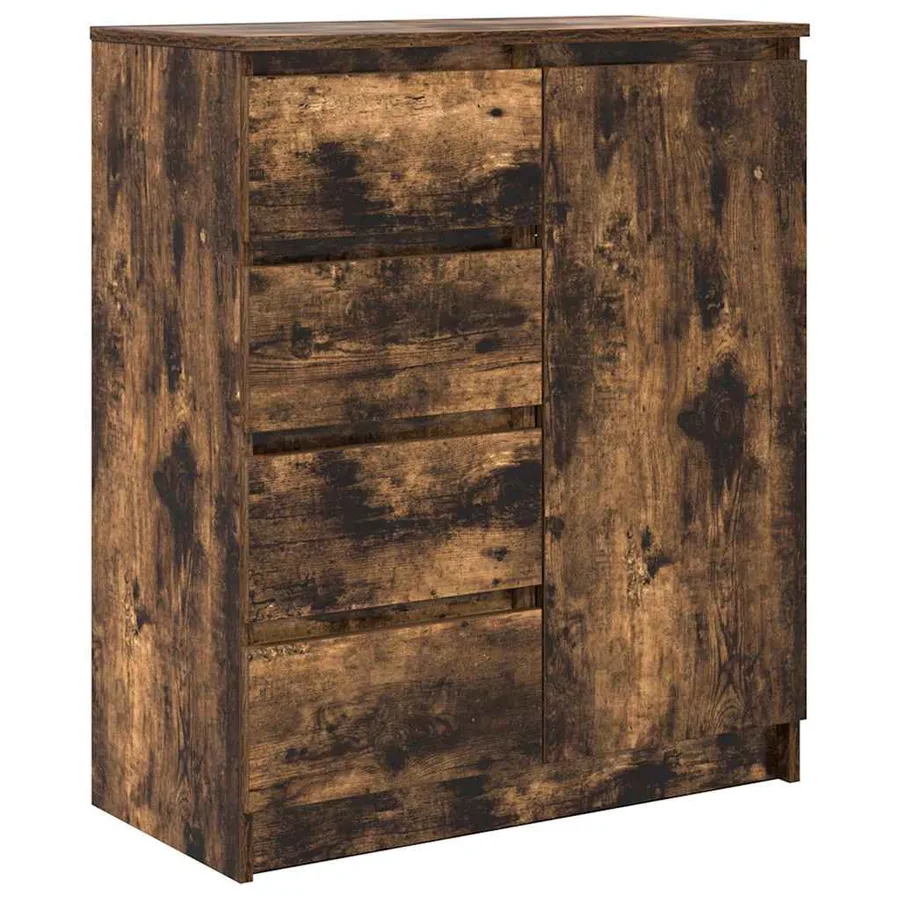 Buffet avec tiroirs chêne fumé 71x35x84 cm bois d'ingénierie - 2