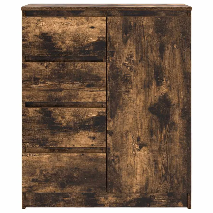 Buffet avec tiroirs chêne fumé 71x35x84 cm bois d'ingénierie - 6