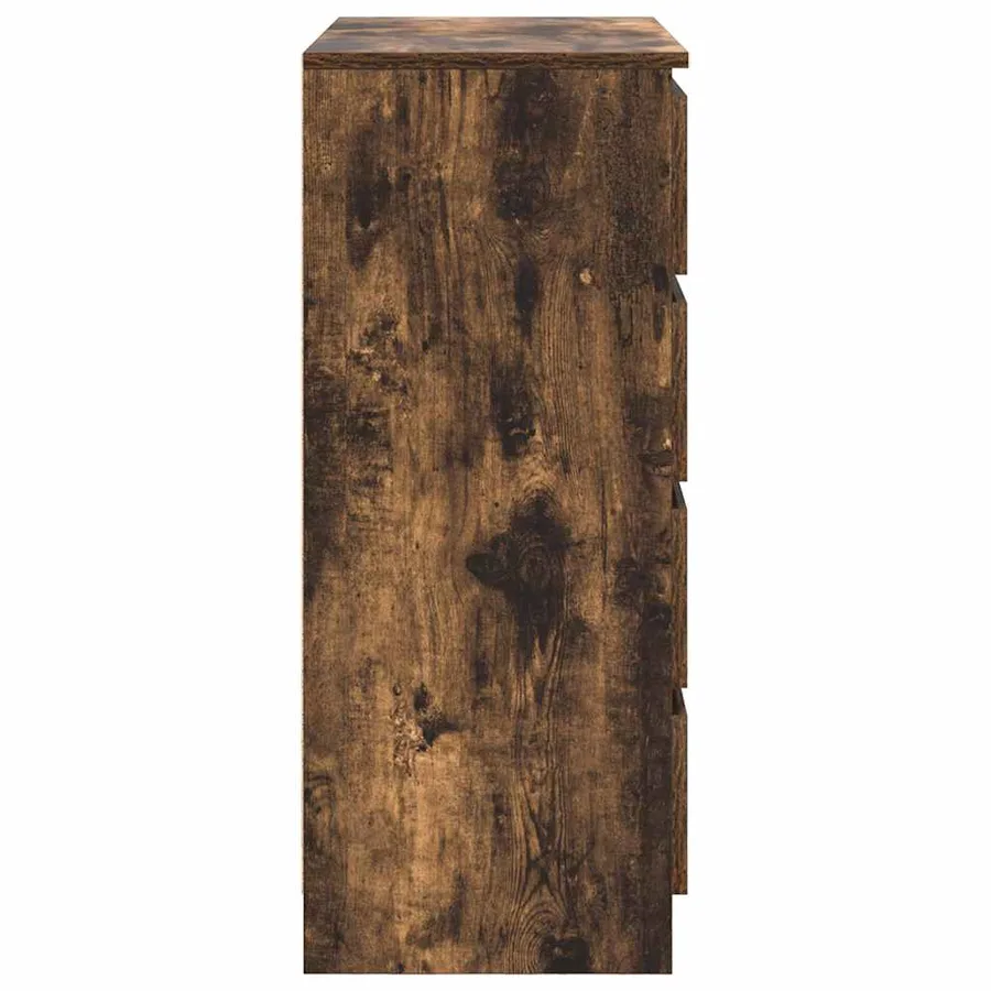 Buffet avec tiroirs chêne fumé 71x35x84 cm bois d'ingénierie - 7