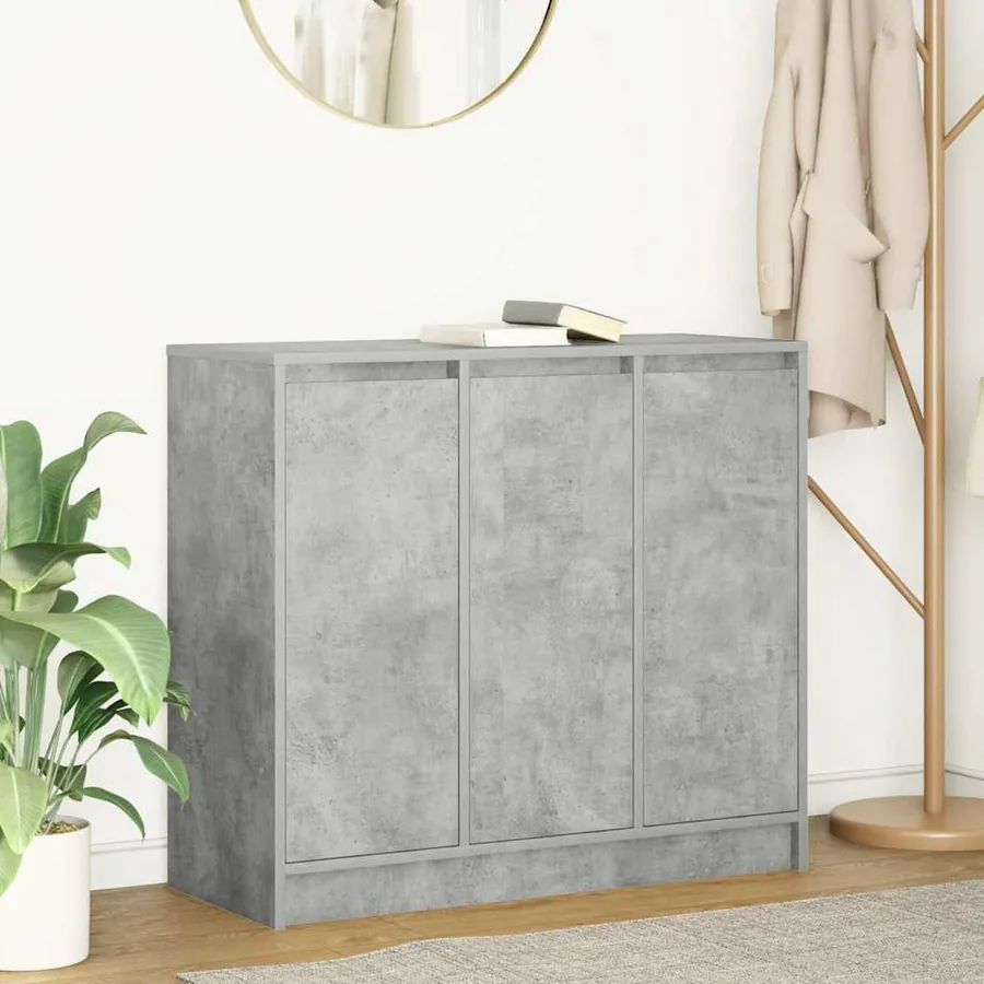 Buffet gris béton 85x34x76 cm bois d'ingénierie