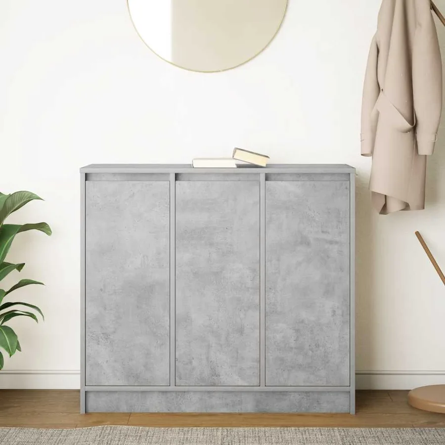 Buffet gris béton 85x34x76 cm bois d'ingénierie - 3