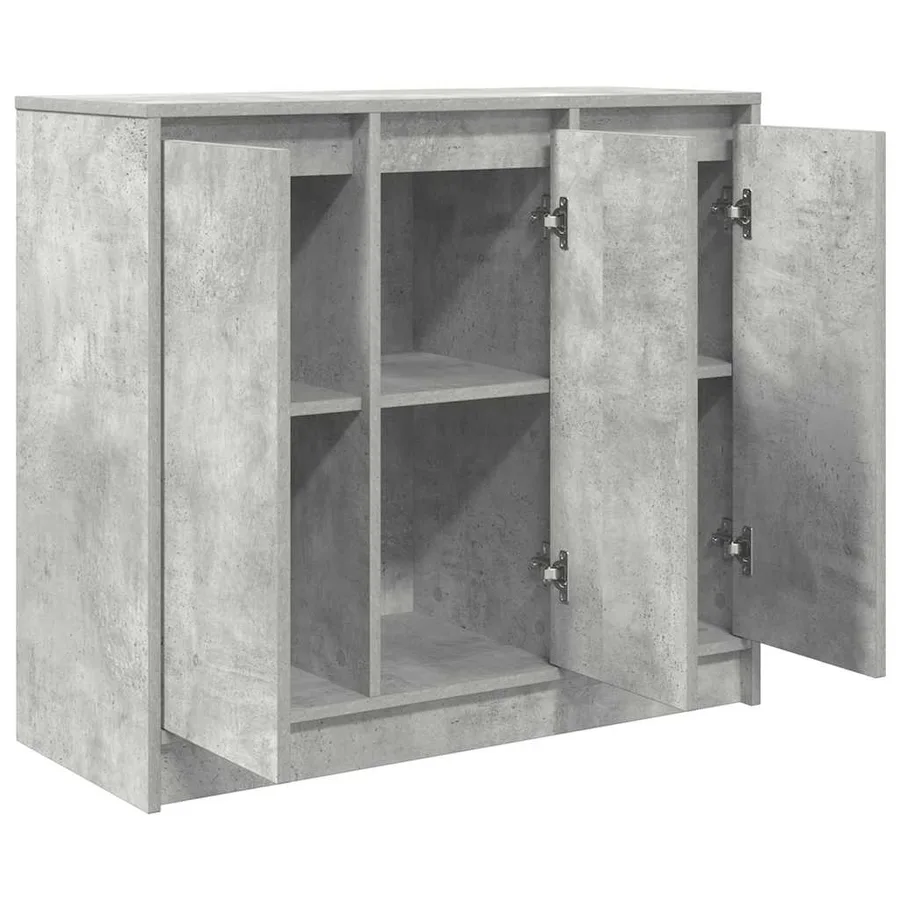 Buffet gris béton 85x34x76 cm bois d'ingénierie - 5
