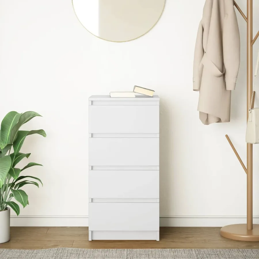 Buffet blanc 37,5x35x76 cm bois d'ingénierie - 3