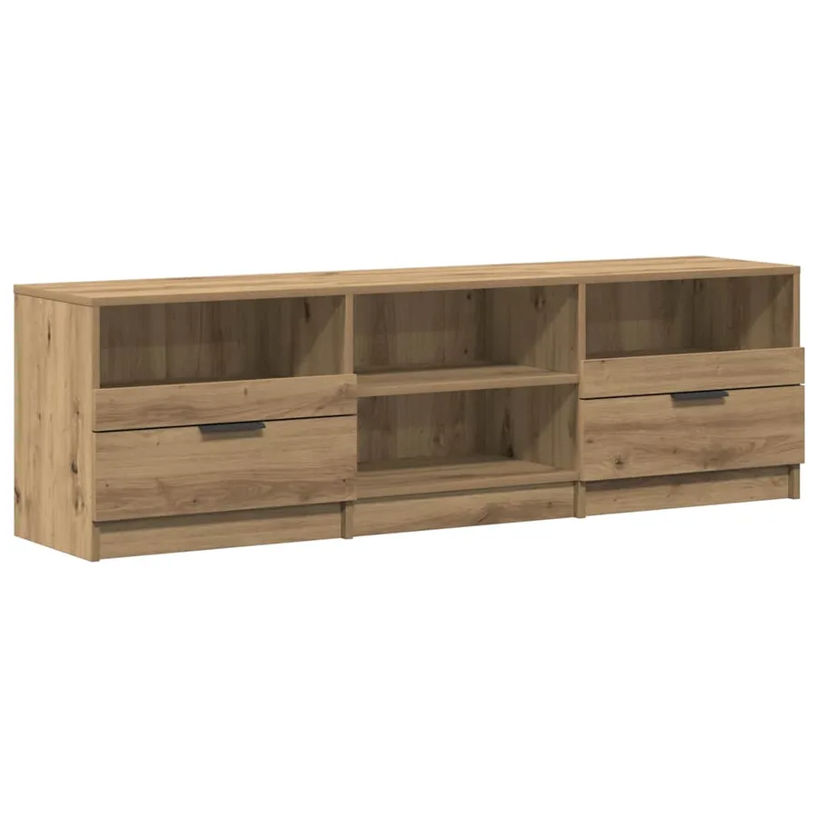 Meuble TV chêne artisanal 150x33,5x45 cm bois d'ingénierie - 2