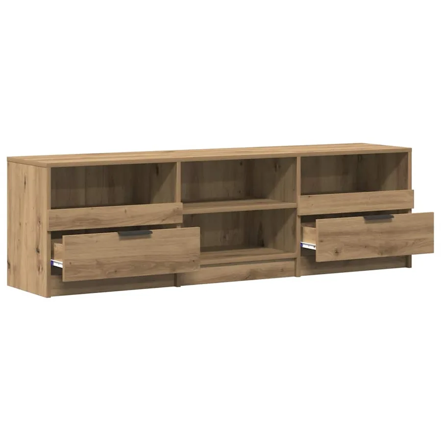 Meuble TV chêne artisanal 150x33,5x45 cm bois d'ingénierie - 4