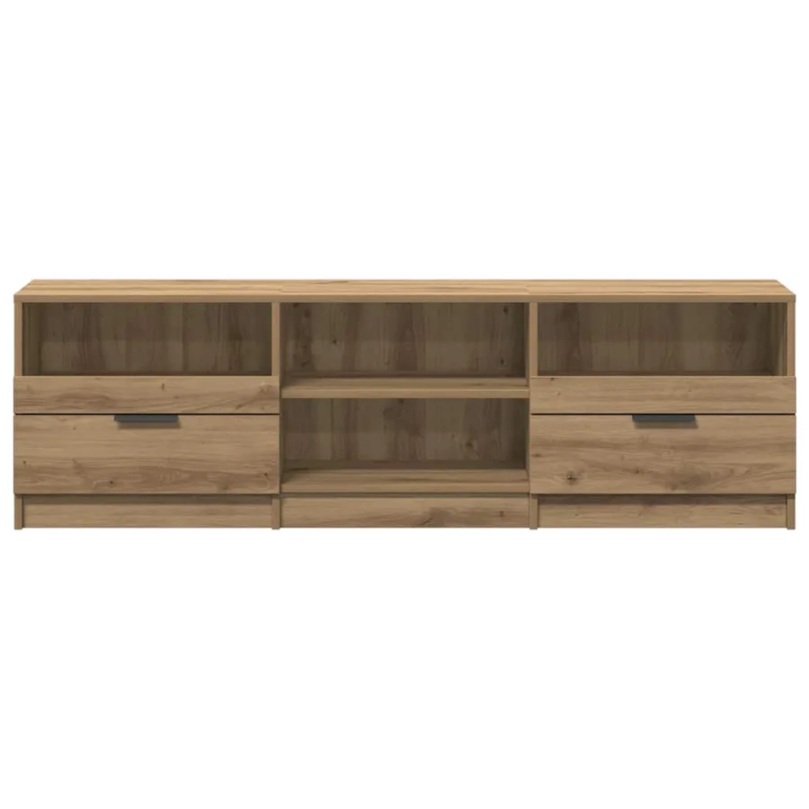 Meuble TV chêne artisanal 150x33,5x45 cm bois d'ingénierie - 5