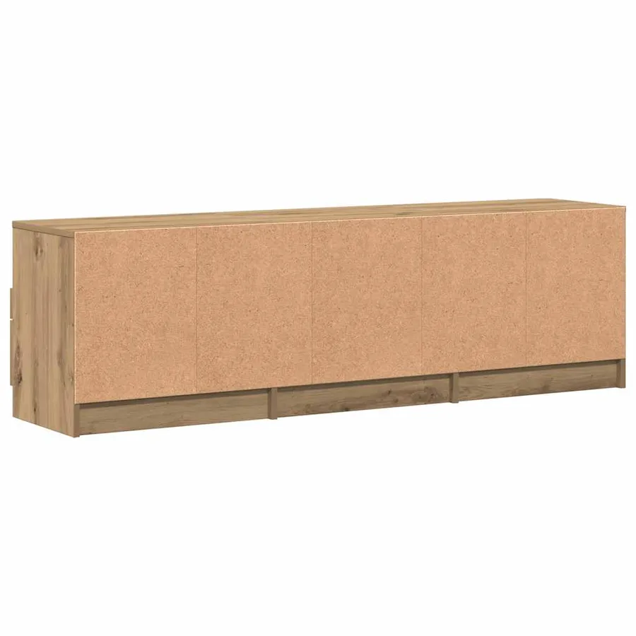 Meuble TV chêne artisanal 150x33,5x45 cm bois d'ingénierie - 7