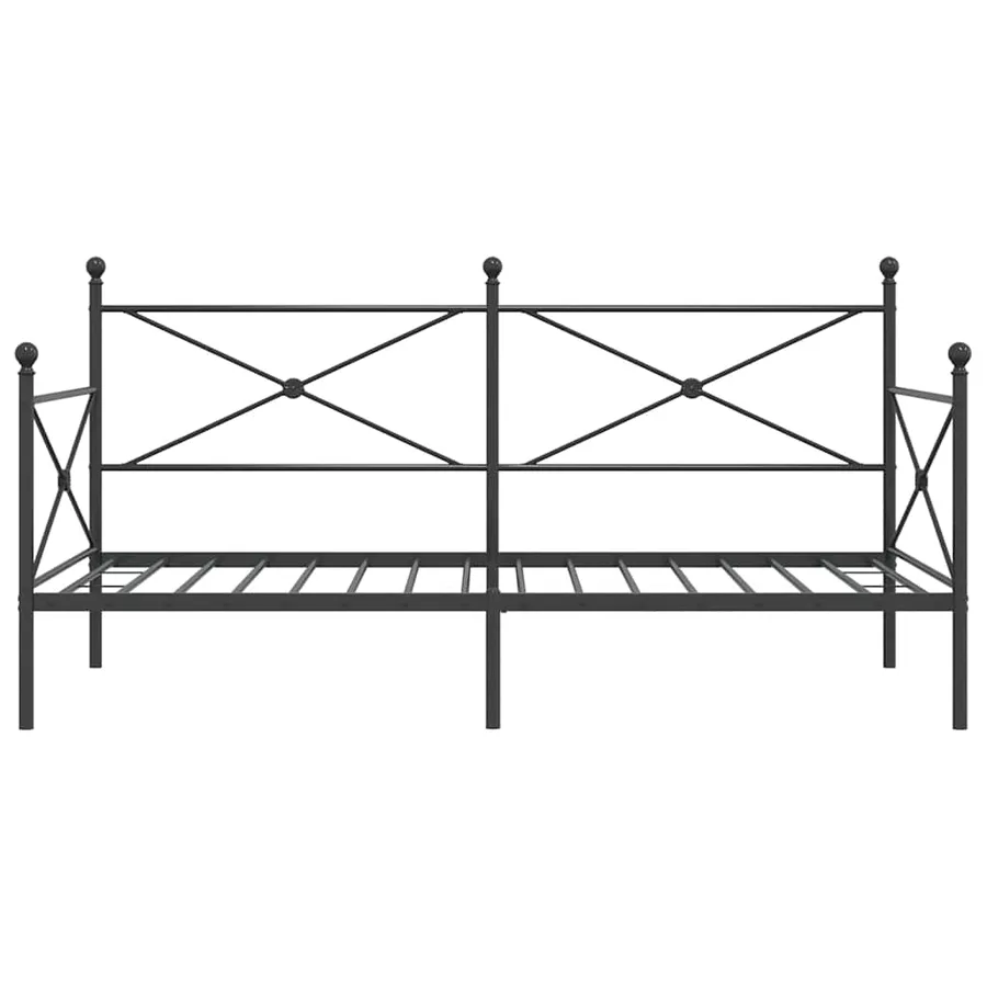 Lit de jour sans matelas noir 100x190 cm acier - 5