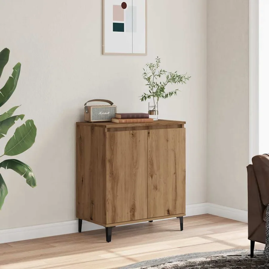 Buffet chêne artisanal 60x35x70 cm bois d'ingénierie - 3