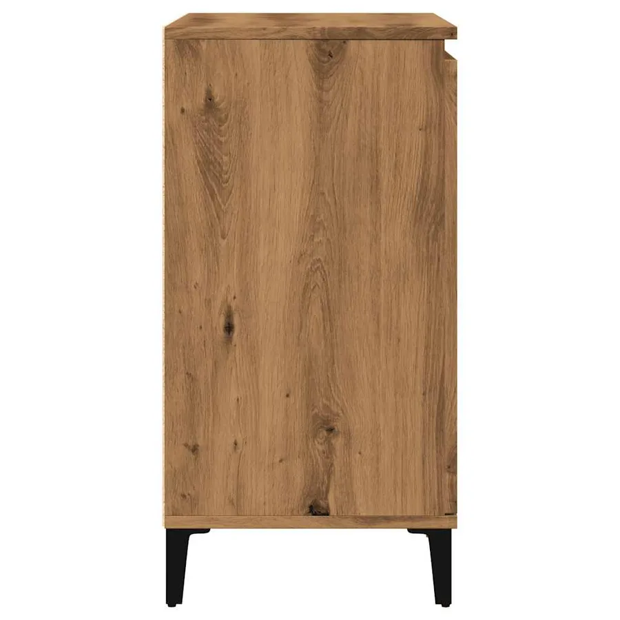 Buffet chêne artisanal 60x35x70 cm bois d'ingénierie - 5