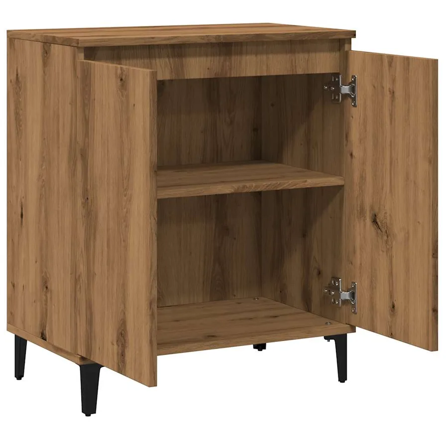 Buffet chêne artisanal 60x35x70 cm bois d'ingénierie - 7