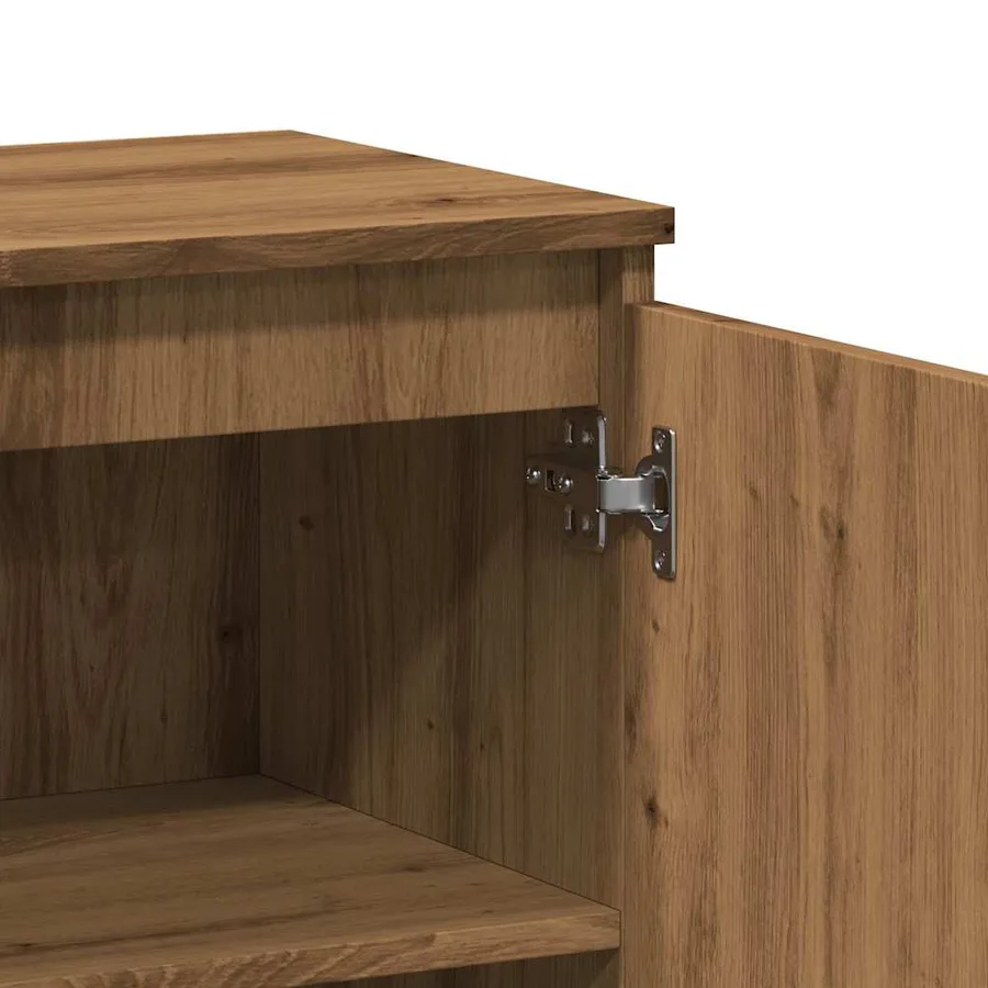 Buffet chêne artisanal 60x35x70 cm bois d'ingénierie - 8