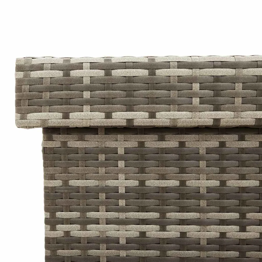 Boîte de rangement de jardin et roues gris résine tressée - 10