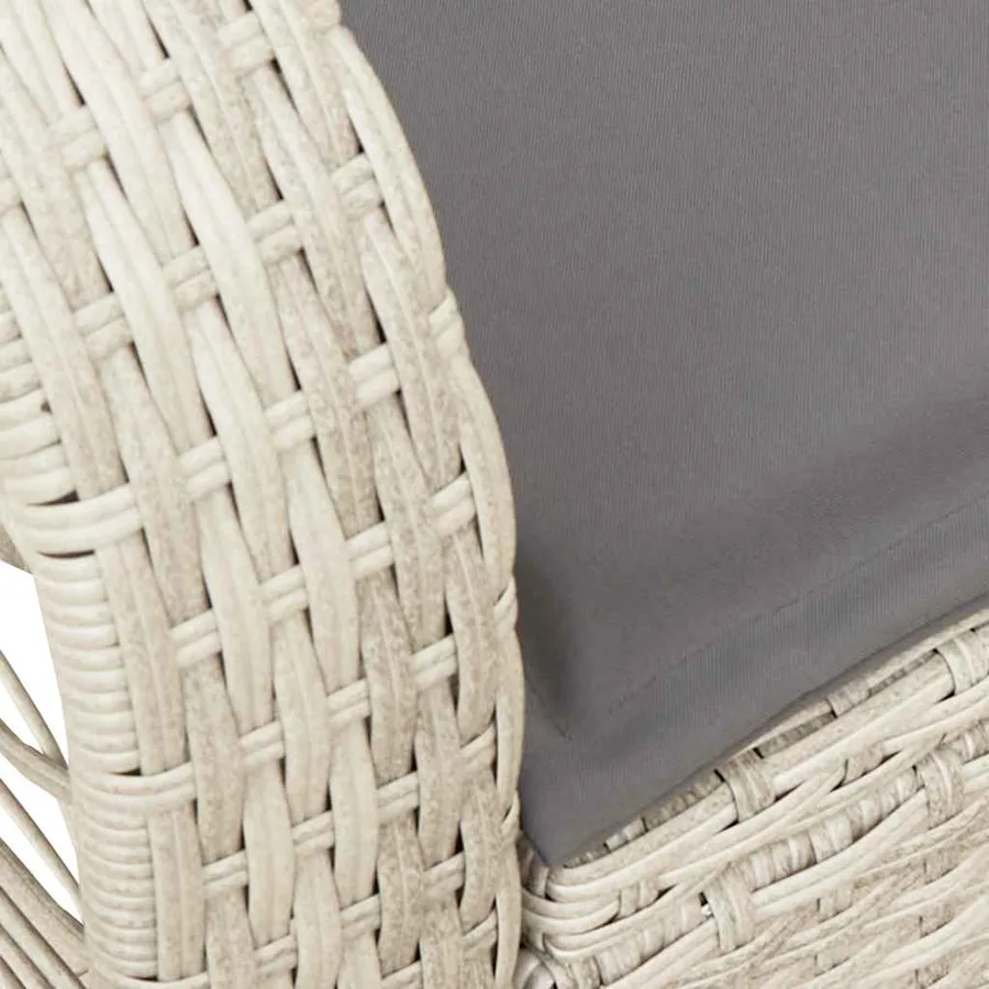 Chaise à bascule de jardin avec coussins gris clair poly rotin - 8