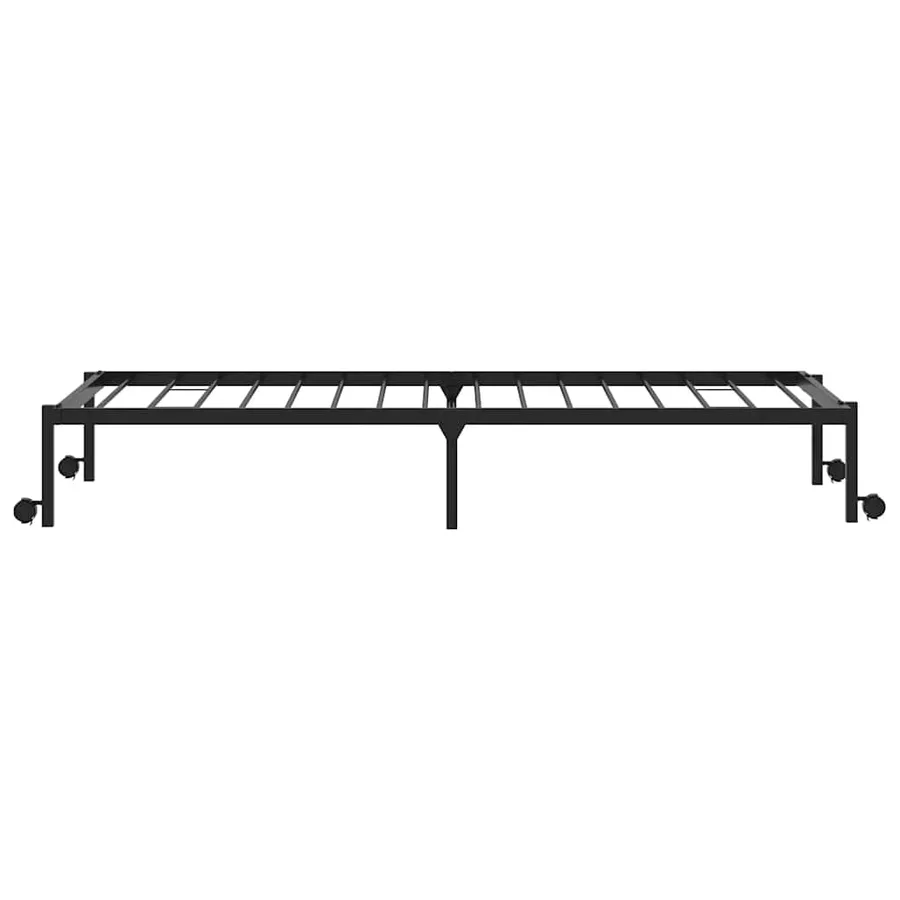 Cadre de lit sans matelas pliable noir 100x200 cm acier - 7