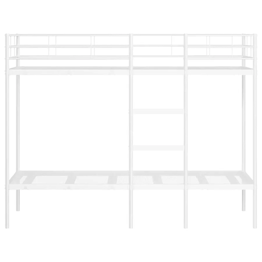 Lit superposé sans matelas blanc 80x200 cm acier - 5